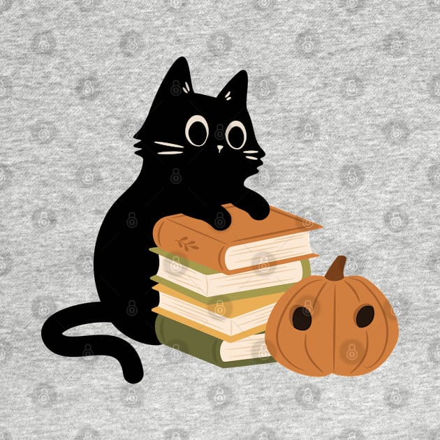 cat on pile of books by indiebookster